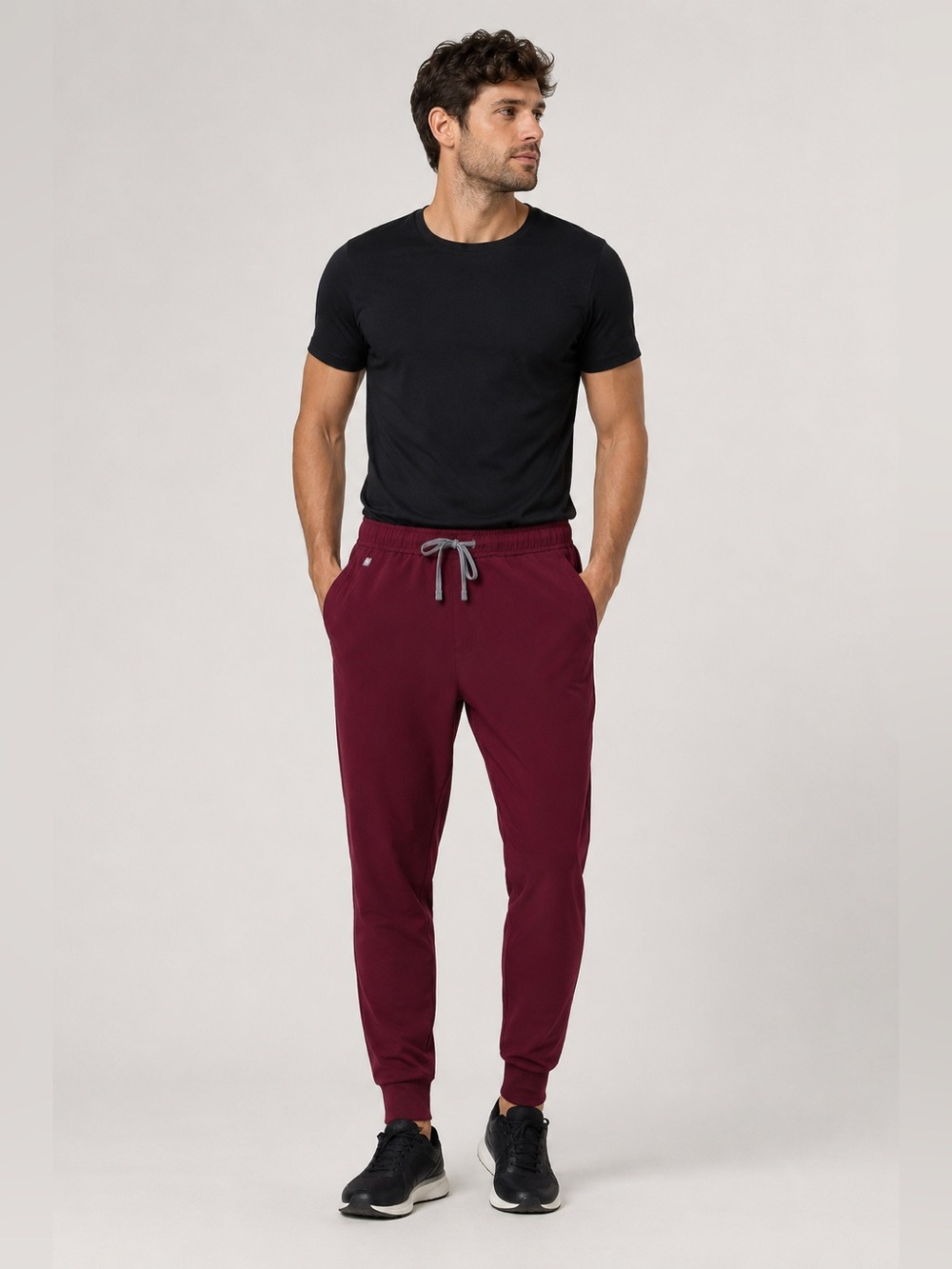 Figs Men's Maroon Jogger Sweatpants